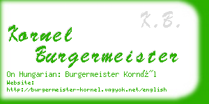 kornel burgermeister business card